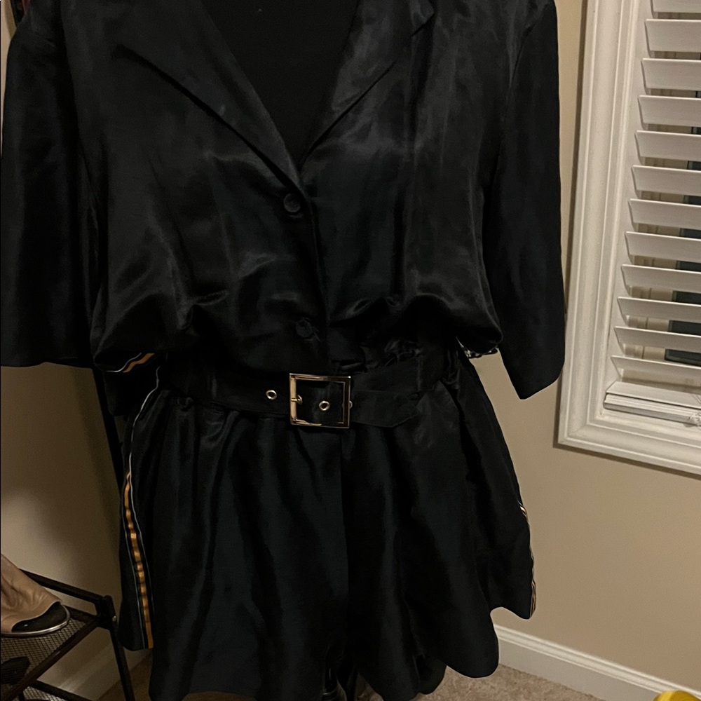 Cynthia Rowley Black Satin Jacket